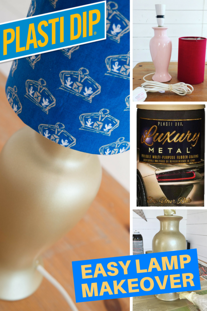 Plasti Dip Luxury metallic in gold looks amazing on this charity shop lamp makeover and so quick and easy to do! Bring your old lighting bang up to date with this year'd metallic interior trends with a quick and easy DIY tutorial.