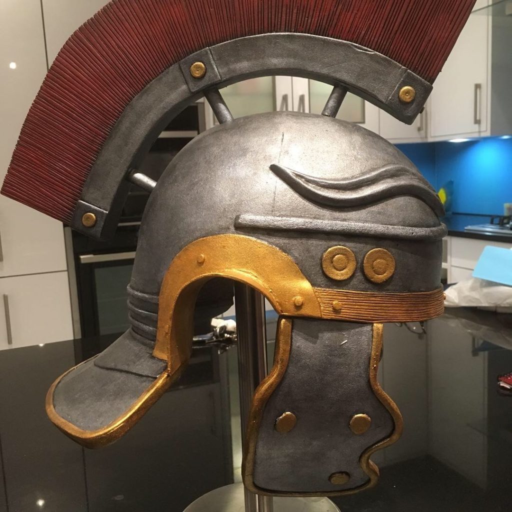 Roman helmet made from foam and plasti dip