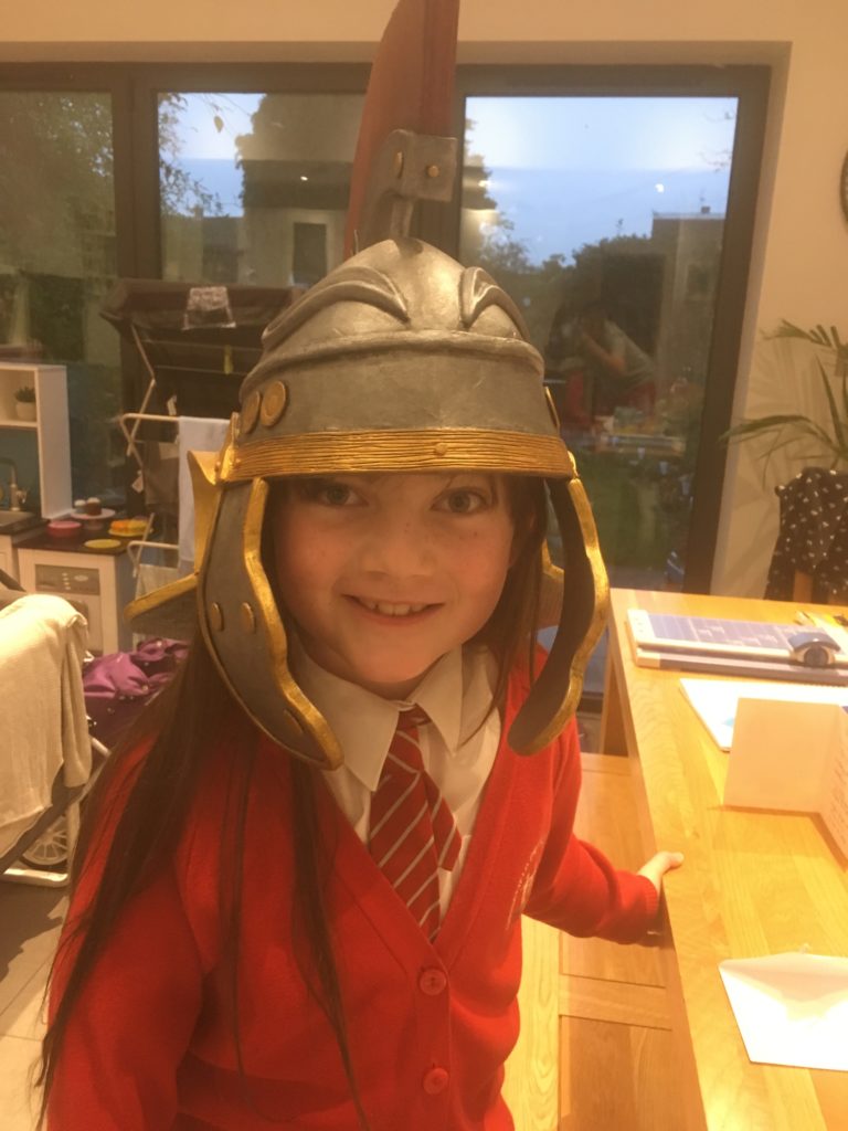 DIY roman helmet for school project