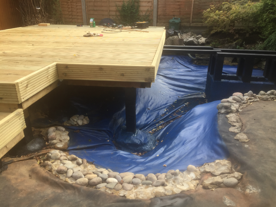 fixing a leaking fishpond