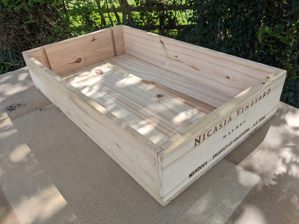 diy winebox planter