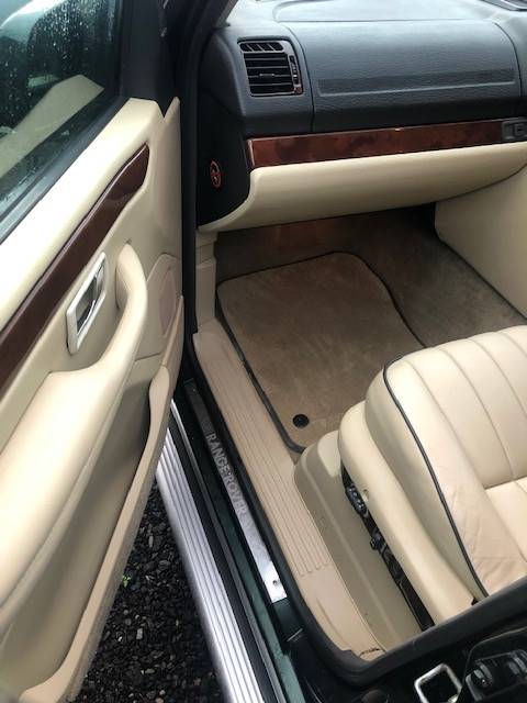 refinished cream leather car seats