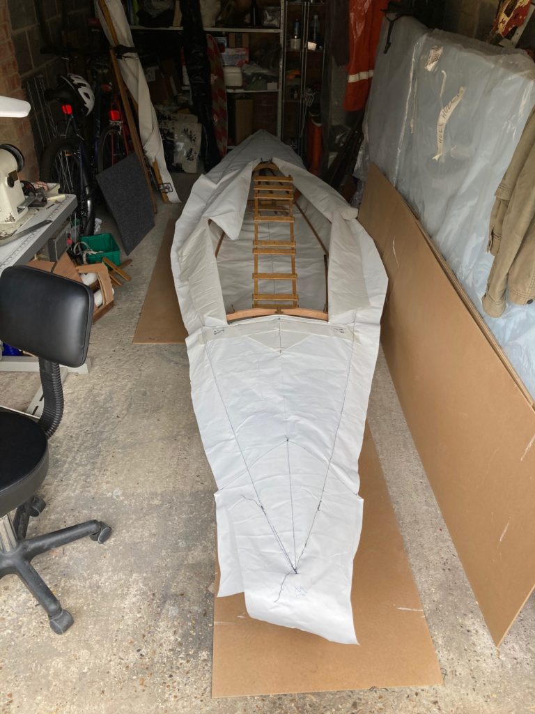 1930s kayak frame with canvas