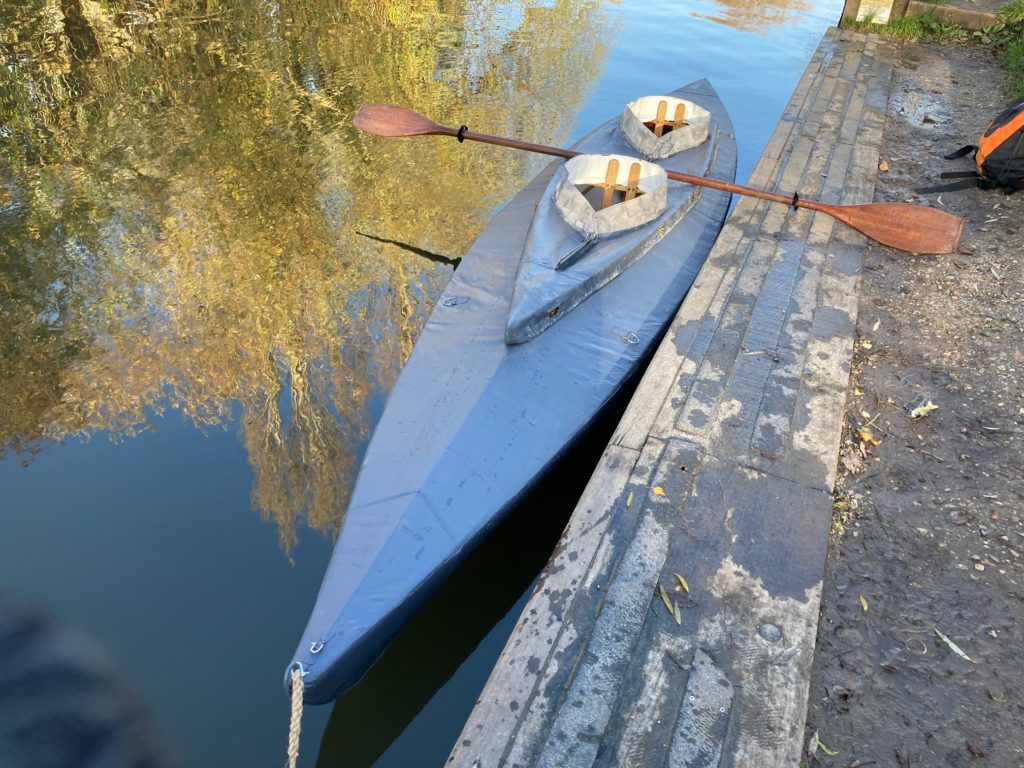 handmade kayak waterproofed with plasti dip